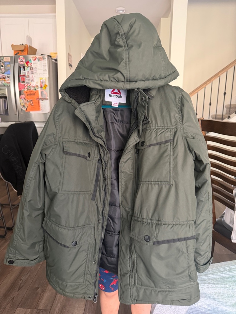 Reebok Olive Green Hooded Field Jacket